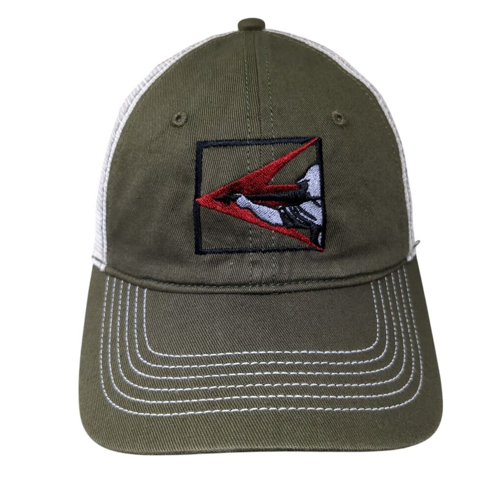 District Strapback Mesh Back Trucker Hat Green OSFA Embroidered